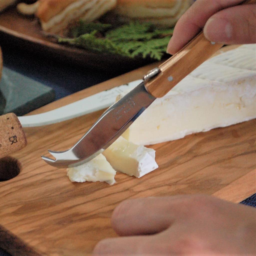 Transparant Laguiole Olive Handle Mini Cheese Knife, Made In France by NERON [Official Import]. Olive Handle for Charcuterie. A Knife That Exudes the