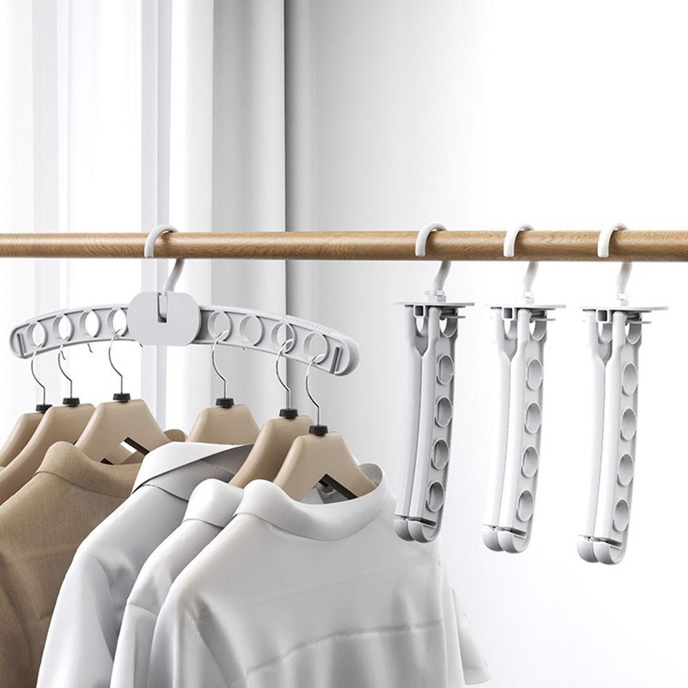 3Pcs Space-Saving 8-hole Travel Hangers Foldable Skirt Hanger Clothes Rack  for Business Trip
