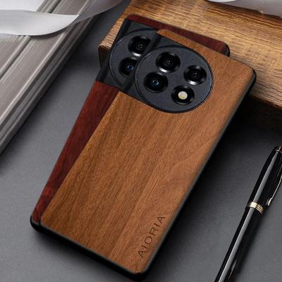 Pouzdro pro OnePlus 11 12 11R 12R coque jednoduchý jedinečný design lehký dřevěný vzor pu kožený kryt na pouzdro Oneplus 12 na pozadí