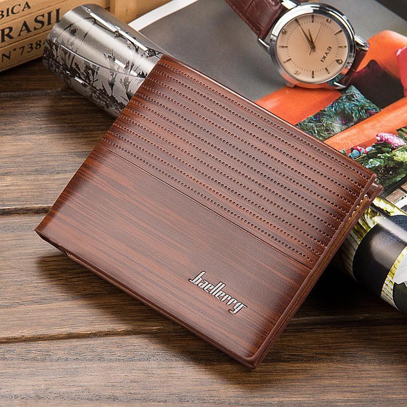 Men s Wallet Short European American Embossed Horizontal Large Capacity 12X10X2