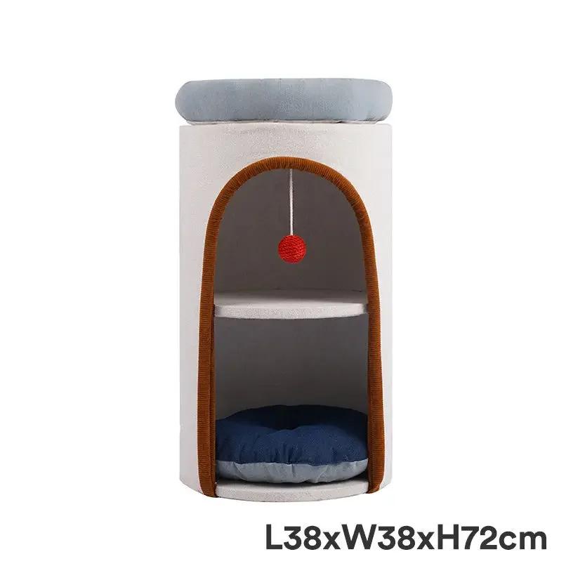 

Двухслойное кошачье гнездо Царапки Износостойкое Кошачий лазательный комплекс Когтеточка Несущая способность Товары для домашних животных Принадлежности белый