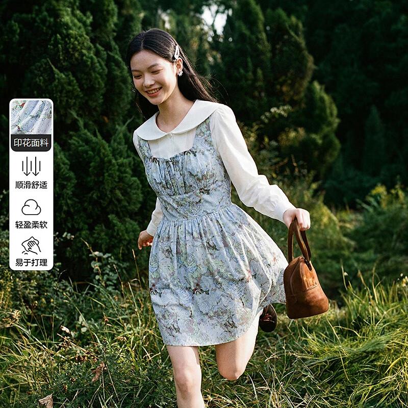 LEDING Elegant Square Neck Bow Tie Dress M