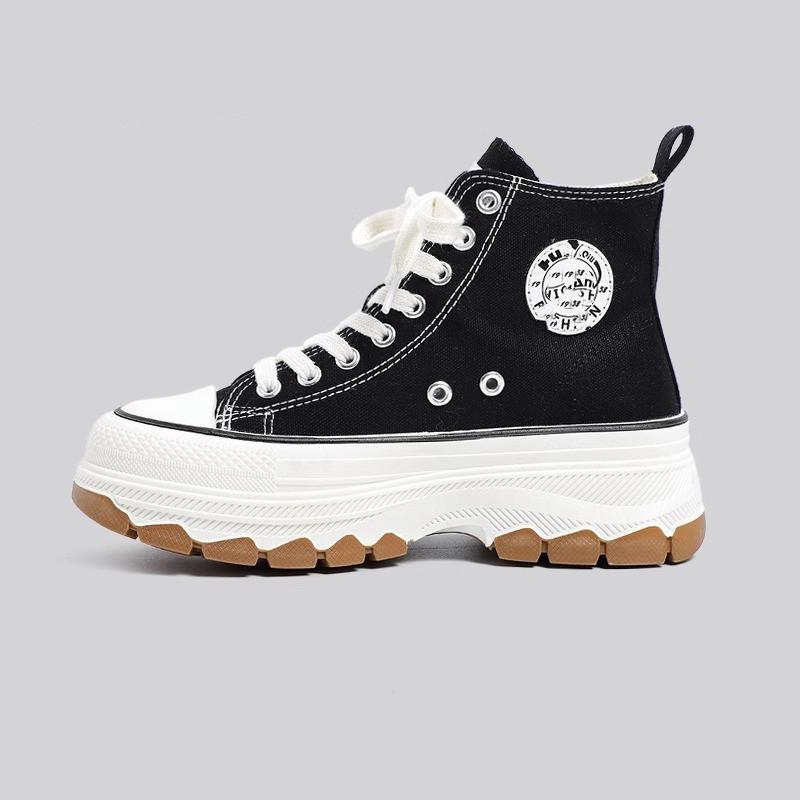 Popular platform canvas shoes women's 2025 new casual shoes muffin women's shoes heightening versatile sports little white board shoes