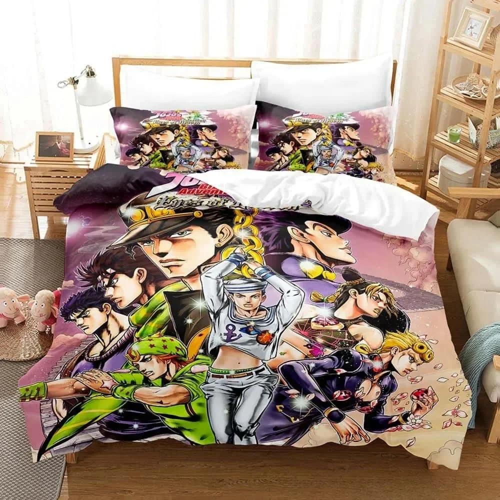 3d Anime JoJo's Bizarre Adventure Bedding Set Printed With Pillowcase Bed Duvet Cover Soft Single Double Queen Super King Size