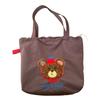 Cute Retro Embroidered Bear Nylon Women's Shoulder Bags Fashion Large Capacity Ladies Handbag Versatile Female Shopping Bag