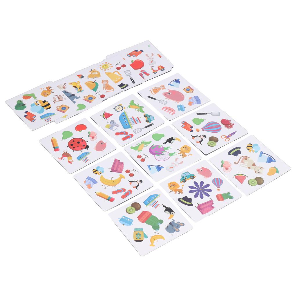 Matching Card Games Flip Card Family Board Game Early Learning Toys Gifts for Toddlers and Kids