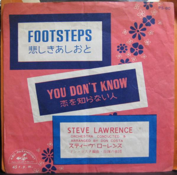 

7-дюймовая пластинка СТИВ ЛОУРЕНС - Следы / Ты не знаешь PS60 ABC PARAMOUNT 1960 Япония Рок Б/У