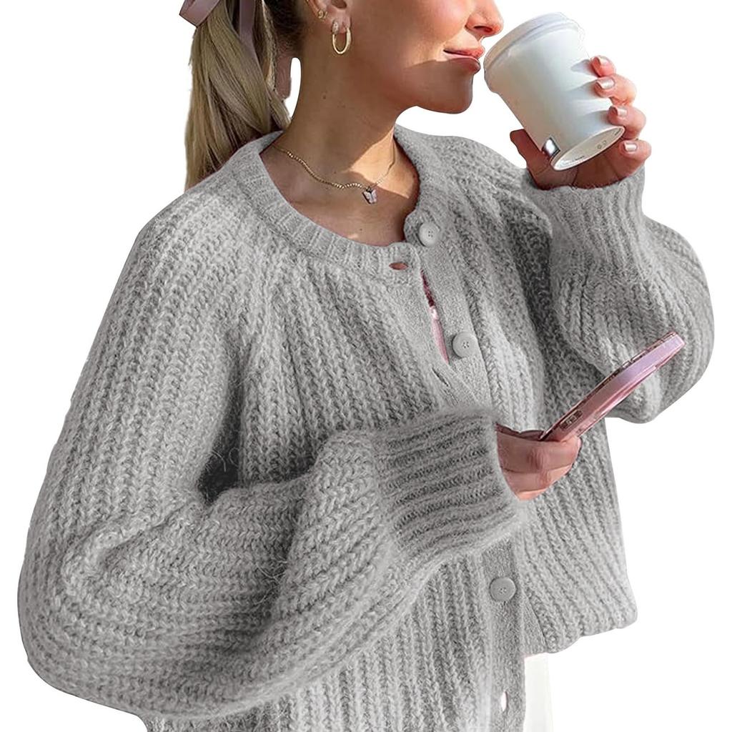 Women's Solid Color Casual Long Sleeve Loose Lazy Cardigan Sweater Sweater Coat