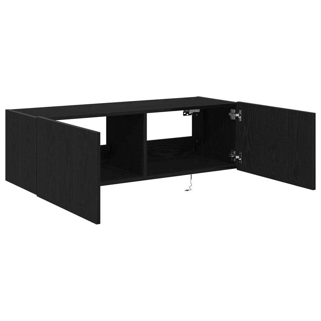 TV Wall Cabinet 2 Pcs Black Oak Effect 100 X 35 X 31 Cm