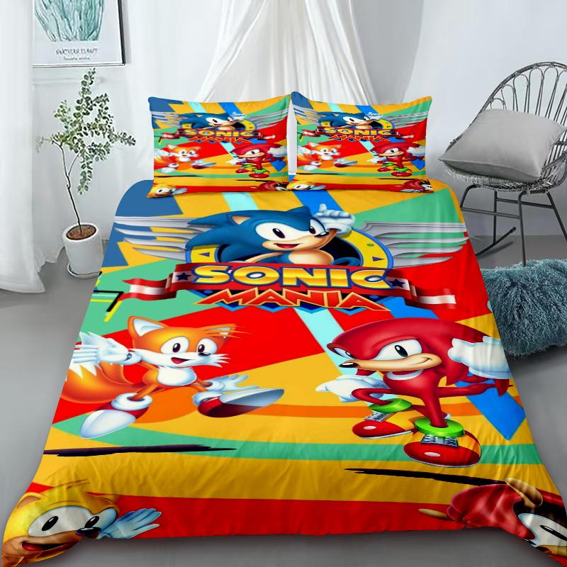 Cool Sonic Duvet Cover Set – Bedding Set, Duvet Cover for The Bedroom, Home Decor – Birthday Gifts for Kids and Teens