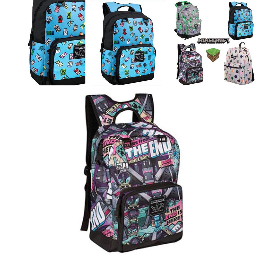 Minecraft Theme Oxford School Bag Large Capacity Travel Bag Kid Gift