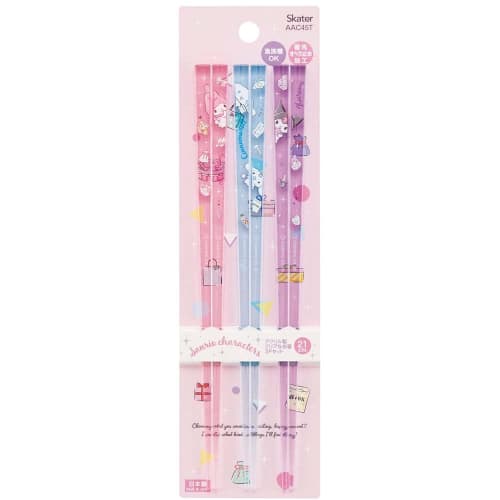 Skater Dishwasher Safe Acrylic Chopsticks 21cm 3 Set Adult Sanrio Characters Chopsticks AAC45T-A
