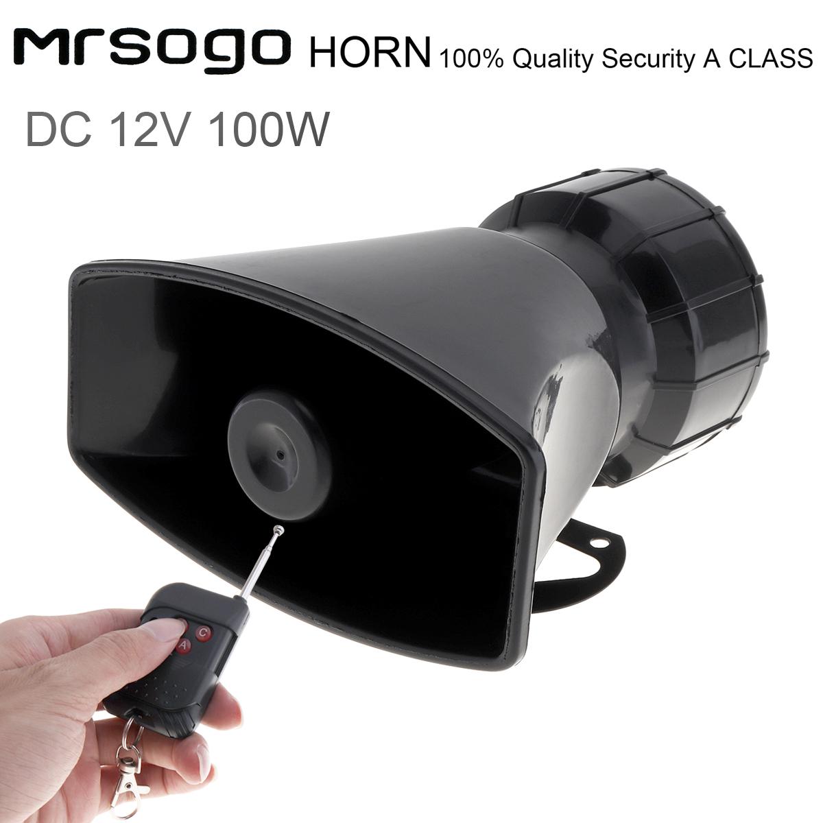 

1 шт., 12 В, 100 Вт, 7 громких звуков, автомобильная предупредительная сигнализация, полицейская пожарная сирена, звуковой динамик с пультом дистанционного управления чёрный