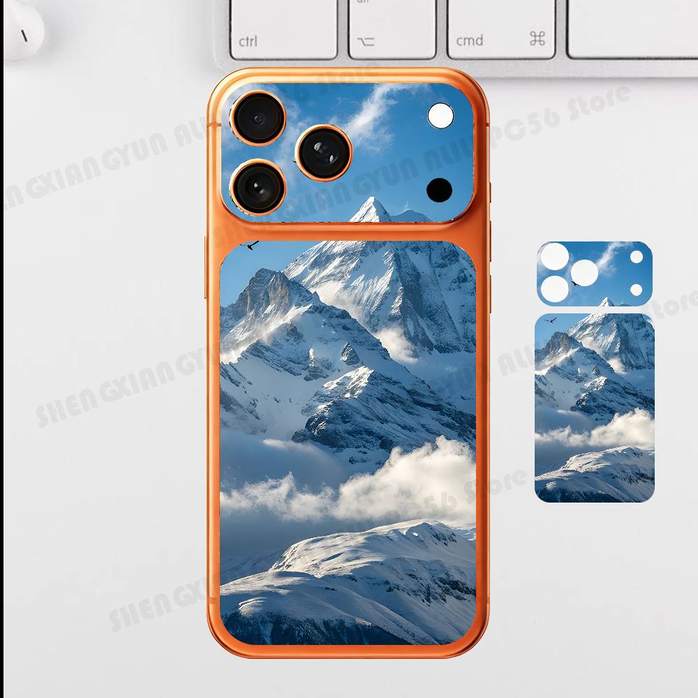 Snow Mountain Scenery For Iphone 17 Pro ProMax Back Protective Decorative Sticker Back Cover