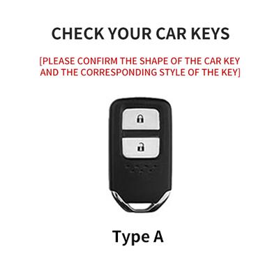 

Car Remote Key Case Cover For Honda Vezel City Civic Jazz Brv Br-V Hrv Accord Xrv Urv Fit Freed Leather Keychain Holder Shell Black-Key Ring