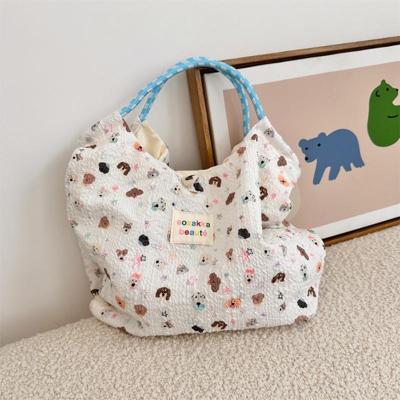 

Cartoon embossed rabbit hand bag women s shoulder canvas bag commuter bag shopping bag
