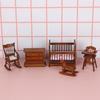 Dollhouses Crib Model Realistic Dollhouses Mini Crib Realistic Play Single Realistic 1:12 Model Mini Size Toy