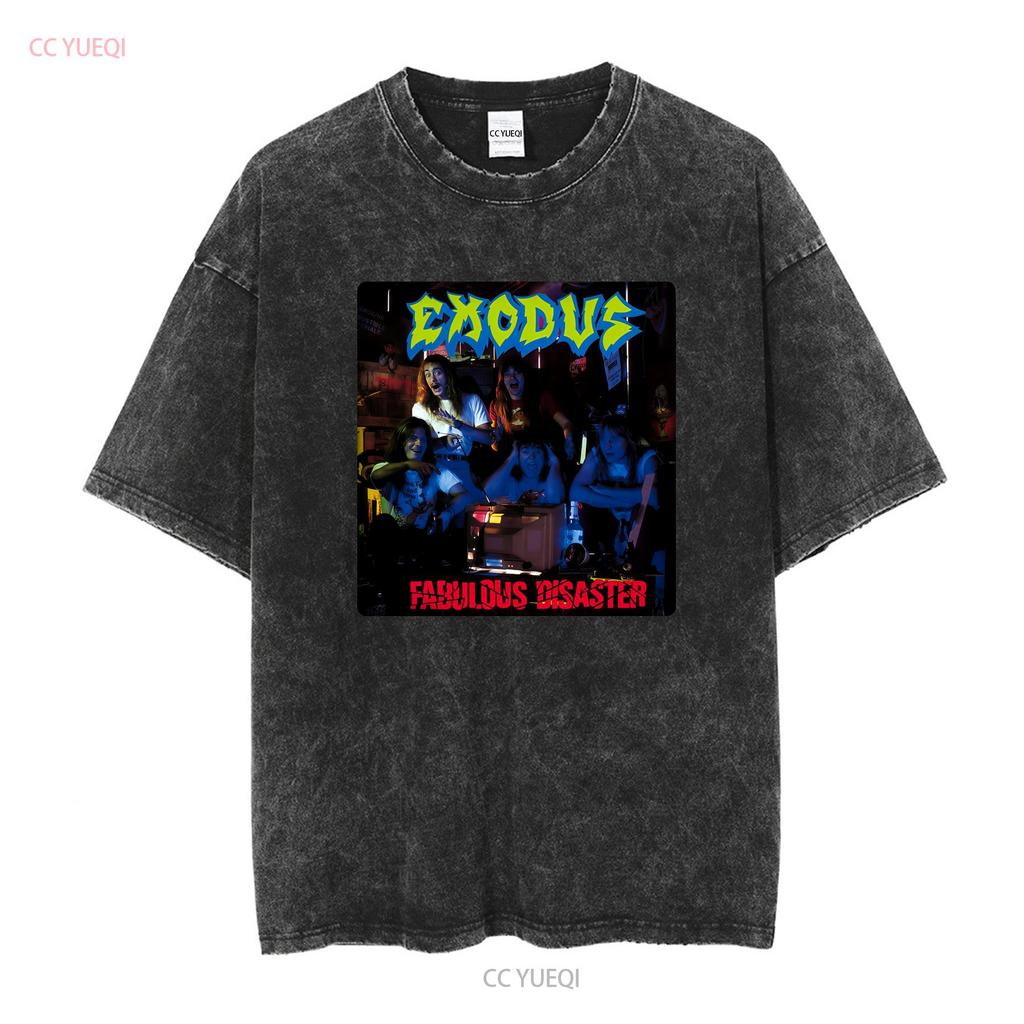 Edizione Limitata NWT Exodus Fabulous Disaster American Extreme Metal Rock T Shirt S 4XL manica lunga o corta vintage Lavato moda