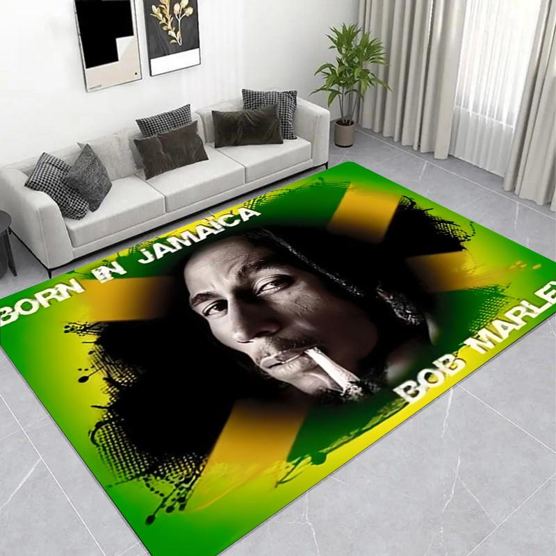 Reggae Musician Live Concert Print Area Rug, Non-Slip Music Themed Floor Mat