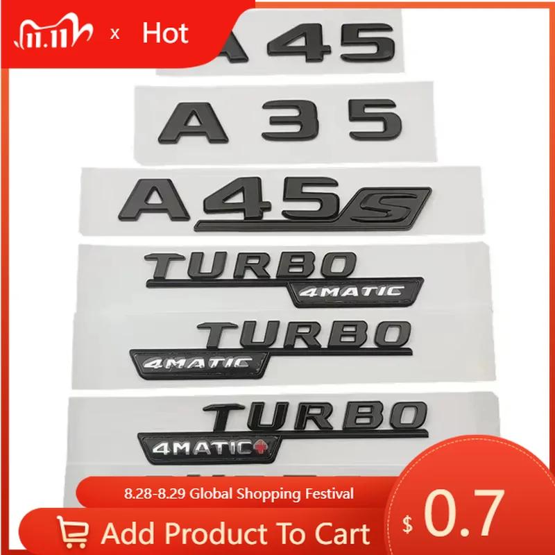 cfrbzt1 2025 Hot ABS For Mercedes Benz A 35 45 AMG W177 W176 A35 A45 A45S TURBO 4MATIC Car Trunk Letters Emblem Badge Logo Stickers Acce