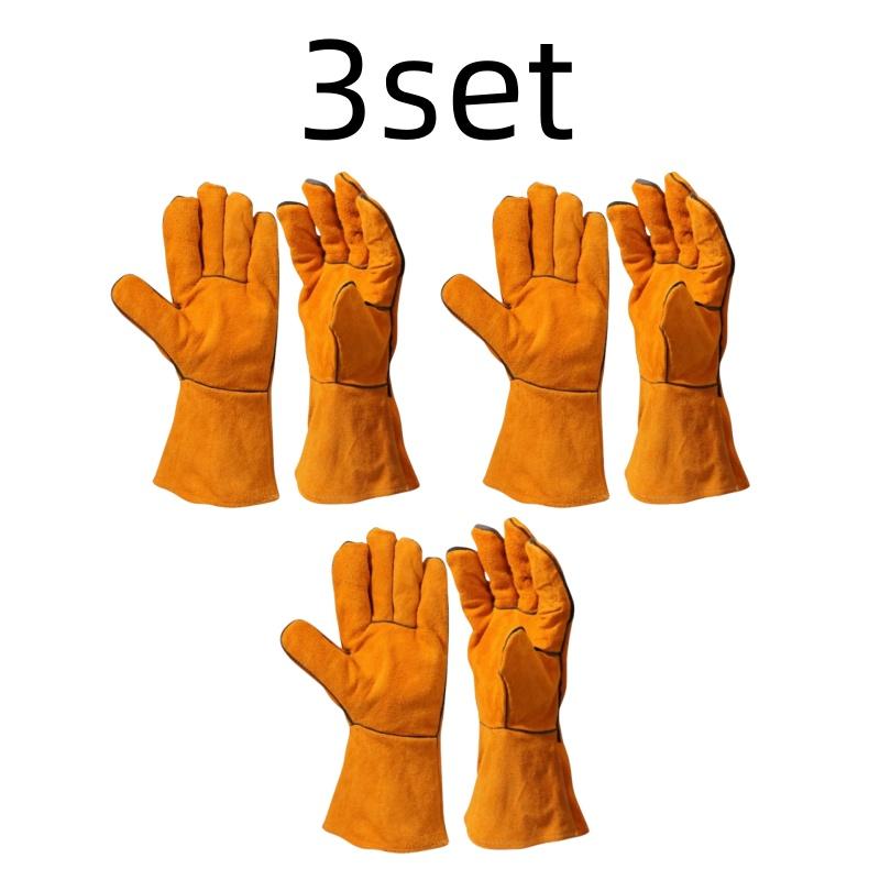 Schweißhandschuhe Hitzebeständige/Feuerfeste Handschuhe Langlebige Lederhandschuhe für BBQ, Ofen