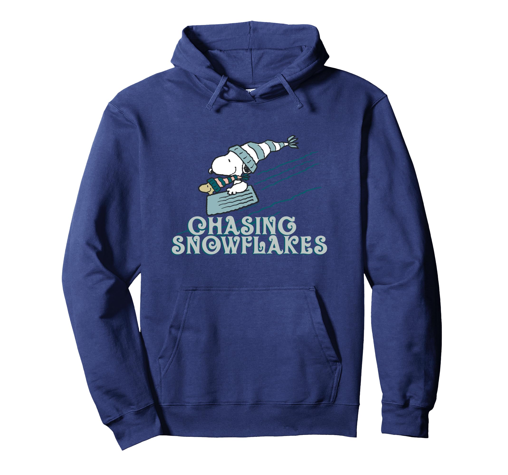 

PEANUTS Christmas Snoopy Chasing Snowflakes Hoodie синий