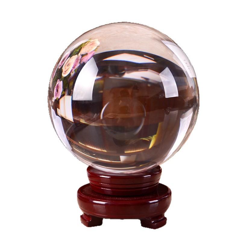 Transparent White Crystal Ball Ornament - Perfect High-End Gift for Home, Office, or Living Room Decor