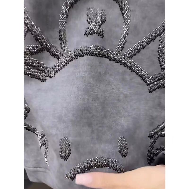 Youth Spring/Fall Long Sleeve Crew Neck Oversized Top Design Casual Sweatshirt