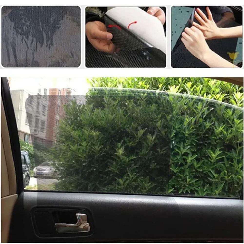 2Pcs Car Stickers Sun Shades Sun Protection Window Cover Black PVC Sunshade Side Window Shield with Small Holes