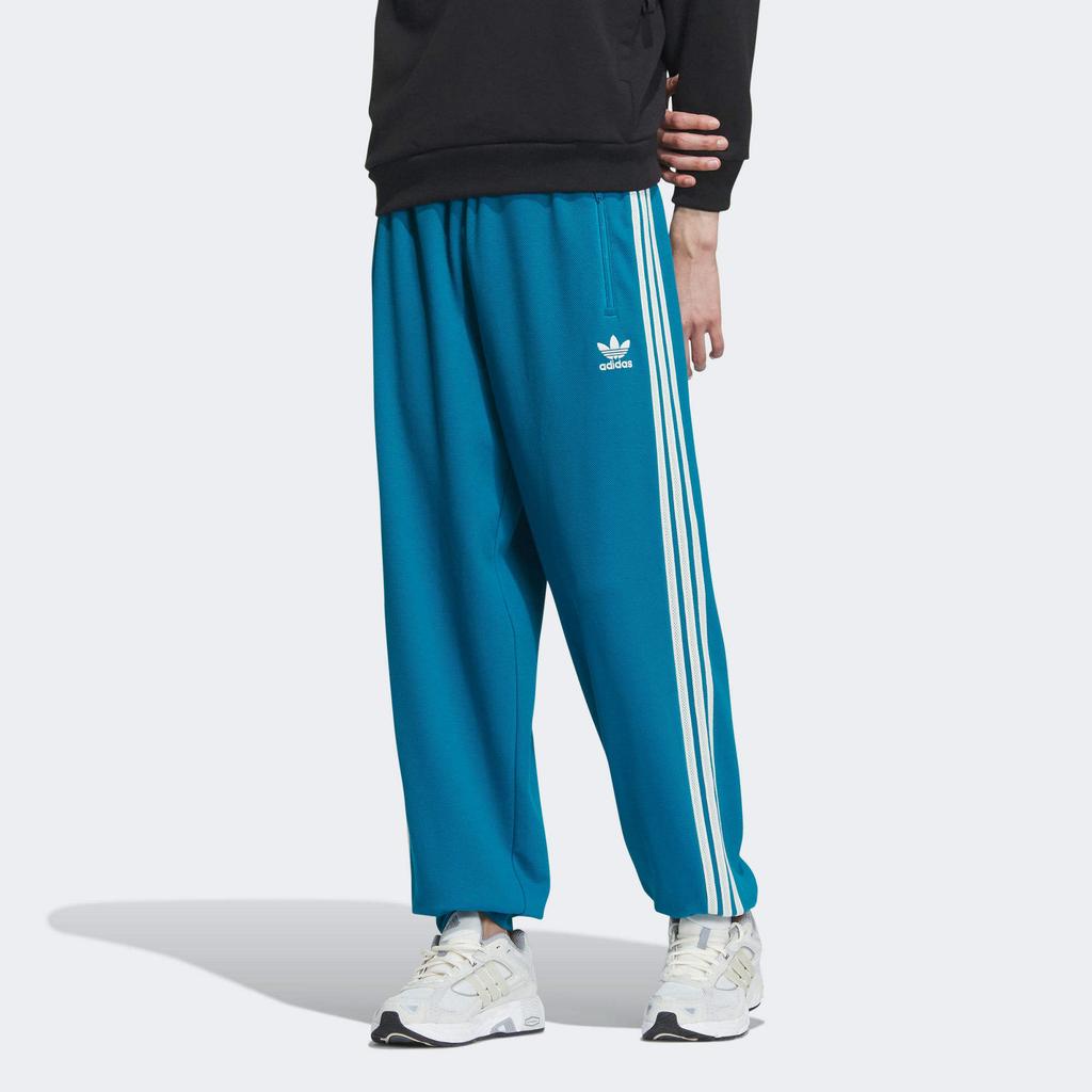 Adidas Originals Striped Logo Drawstring Knit Sweatpants Men Bottoms Blue IX4211