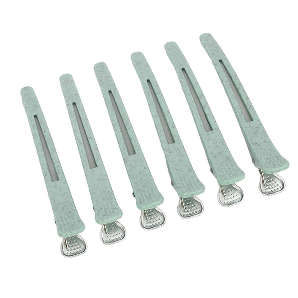 6 Stück Entenschnabel Haarstyling-Klammer Professionelle Tragbare Salon-Abteilungs-Haarklammer für Frauen Mädchen Grün