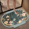 Chinese Flower and Bird Lantern Diatom Mud Floor Mat Bathroom Floor Mat Bathroom Water Absorption Anti Slip Foot Mat Porch Entrance Door Mat