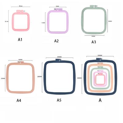 New Plastic Square Embroidery Hoops Cross Stitch Hoop Ring DIY Needlecraft Cross Stitch Loop Hand Household Sewing Tools