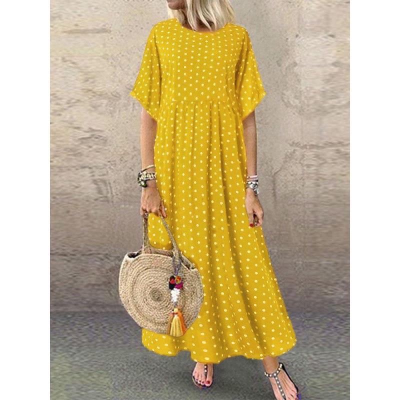 2022 Summer Trend: Plus Size Women's Polka Dot Dress In Fresh European & American Style
