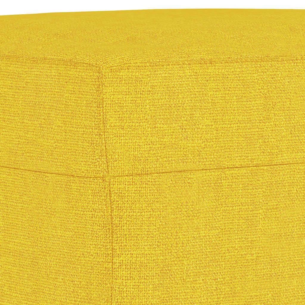 Vidaxl 3-Cz. Living Room Set With Cushions, Light Yellow, Fabric