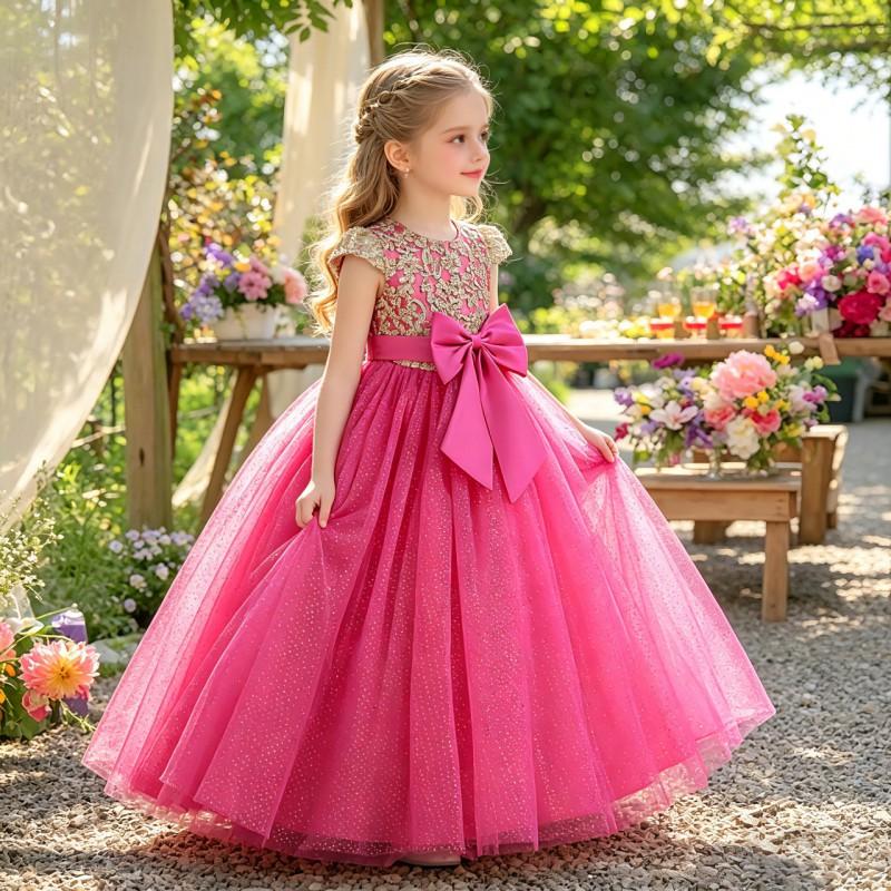 Mädchen Prinzessin Tüllkleid Klavieraufführung Hochzeitsfeier Weihnachten Abendkleid Größe 120-170cm