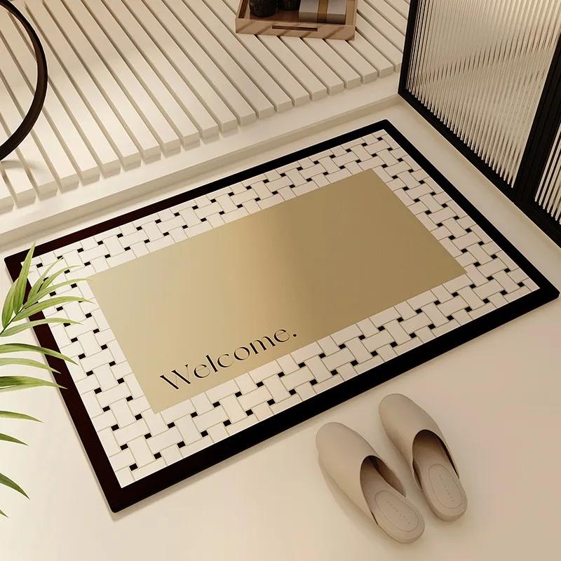 Non-slip Bathroom Carpet, Absorbent Doormat, Water-Absorbent Rug, Floor Mats, Bath Mat, Toilet Entrance, Home Decoration