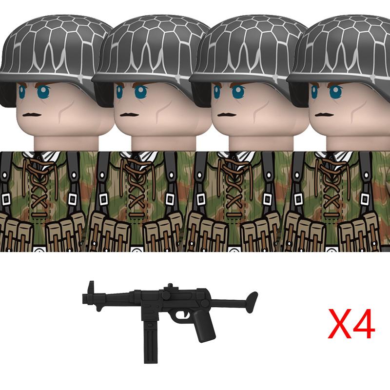 

Non-Toxic Ww2 Military German Soldiers Figures Building Blocks 43 Type Swamp Camouflage Army Infantry Helmet Weapons Bricks Toys For Kids
