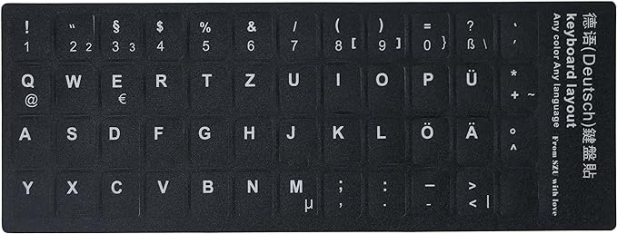 Stickers for Laptop Keyboard PC QWERTZ German Deutsch DE 11x13
