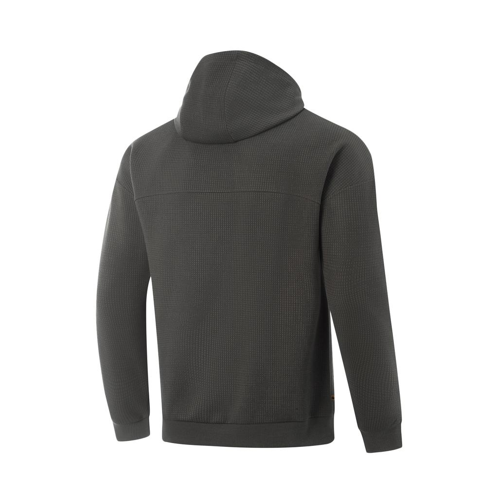 Li Ning Sweatshirts Men's Black Jacquard Hooded Moderate Regular AWDV543-2