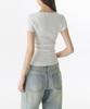 MUSINSA STANDARD WOMAN Women'S Slim Heart Neck Short Sleeve Knit [White]