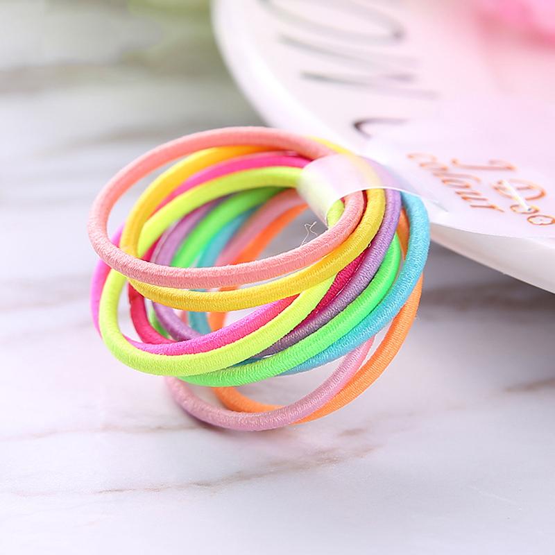 100PCS/bags  2mm Diameter 3cm  Kids Nylon Elastic Hair Bands Ponytail Holder Rope Elasticity Hair Ties for DIY Hair Accessories