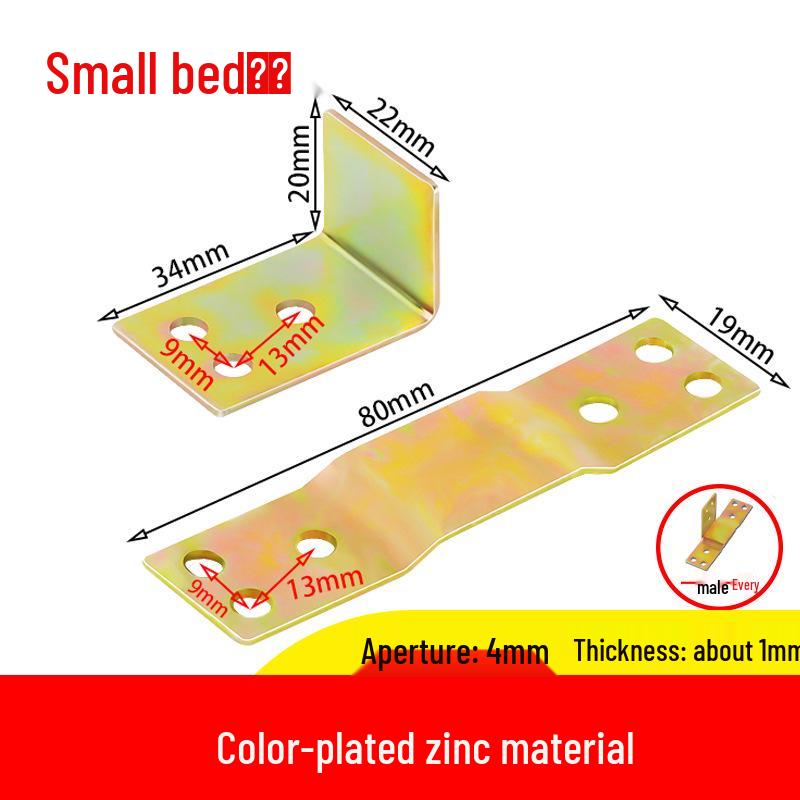Reinforced 90° Right Angle Bracket for Cabinets, Beds, and Corner Support