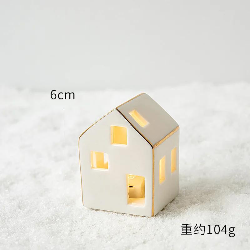 Nordic Ceramic Luminous Train Mini Igloo Luminous Small Ornaments Home Christmas Ornaments New Year Gifts