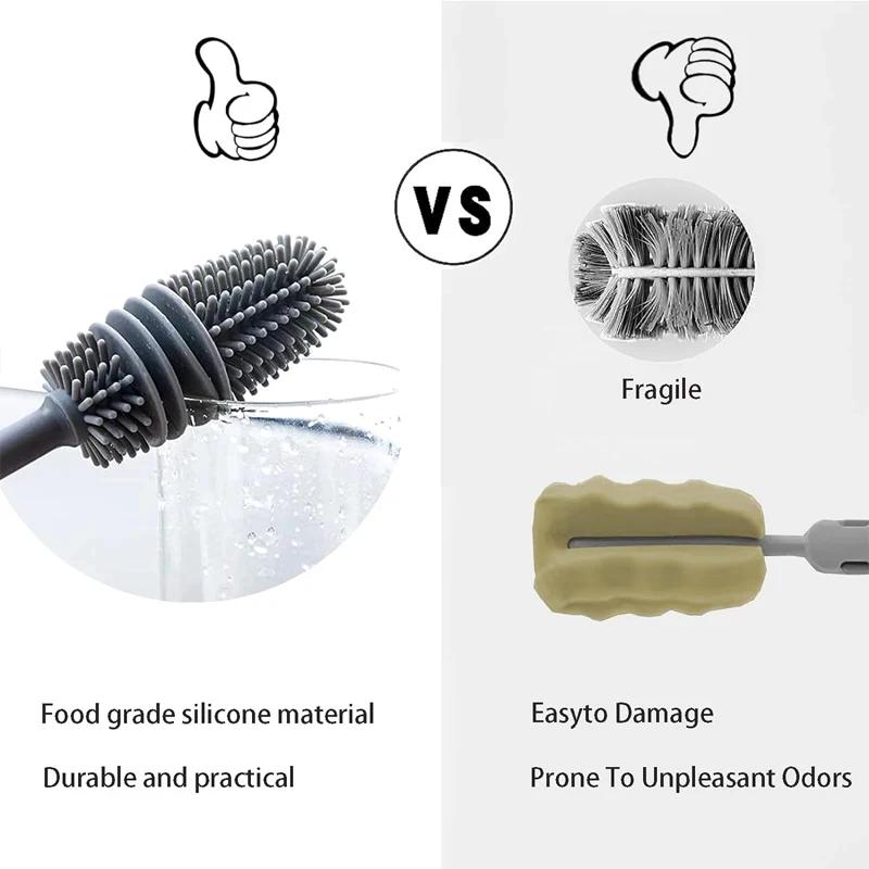 Silicone Cup Brush Cup Cleaning No Dead Corners Or Gaps Plastic Brush Milk Bottle Cleaning Brush Household
