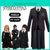 Wednesday Addams School Uniform Dress Polyester Cosplay Costume For Girls