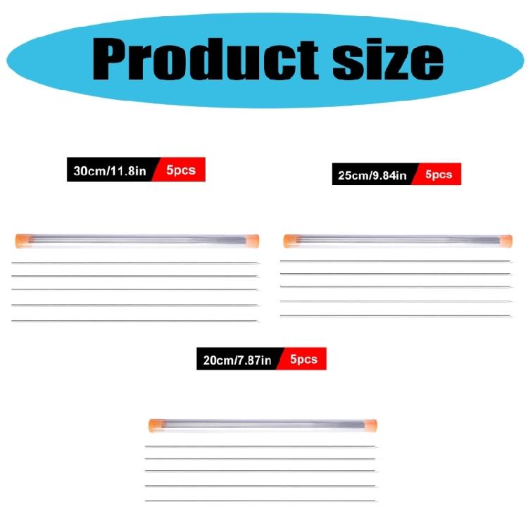 5pcs Fishing Penetrating Baiting Needle Driller Fishing Rigging Needle Stainless Hollow Earthworm Hooking Needle
