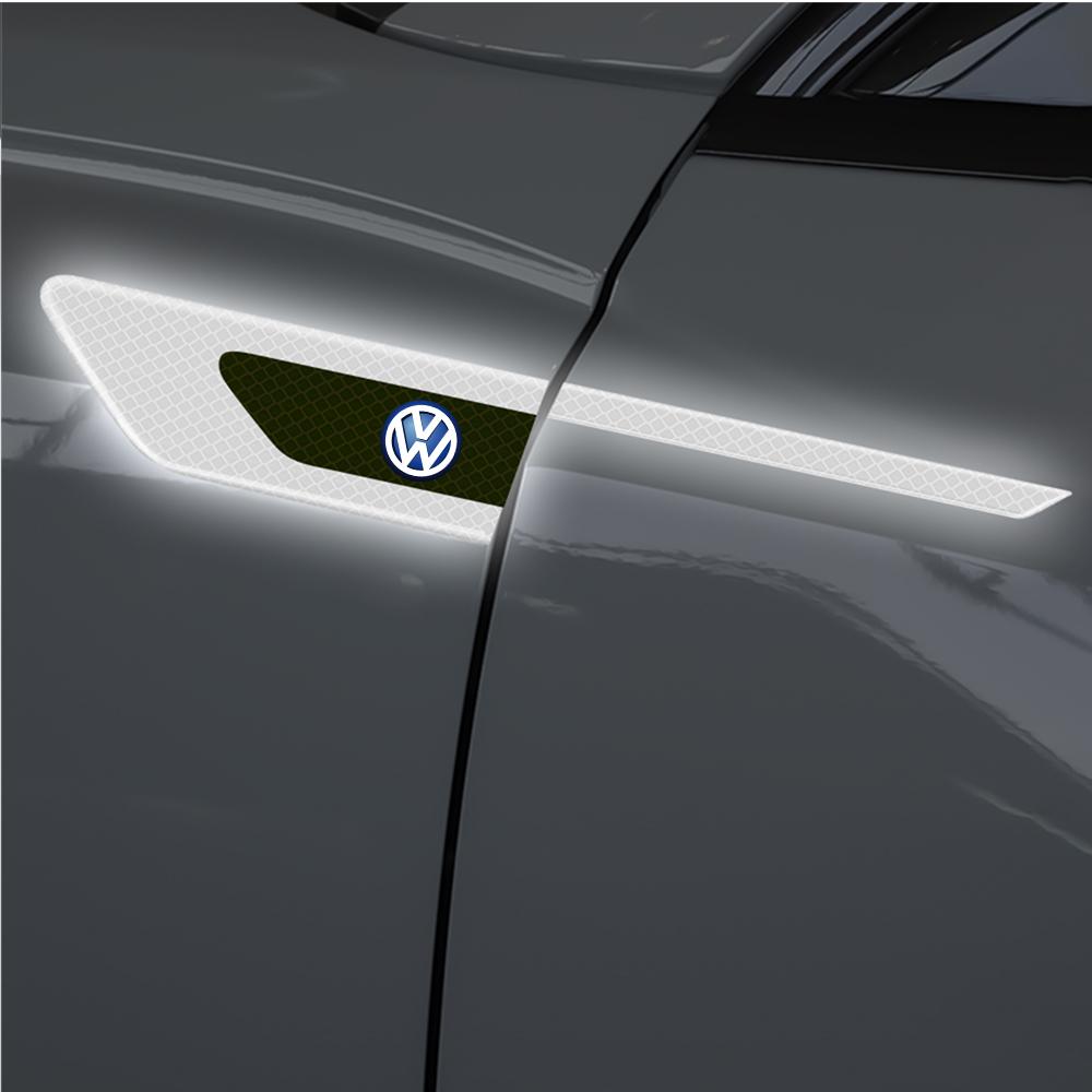 For VW Rline Golf polo Jetta Bora CC MK4 2PCS Car Reflective Auto Truck Safety Warning Tape Bumper Secure Reflector Car Sticker zq9