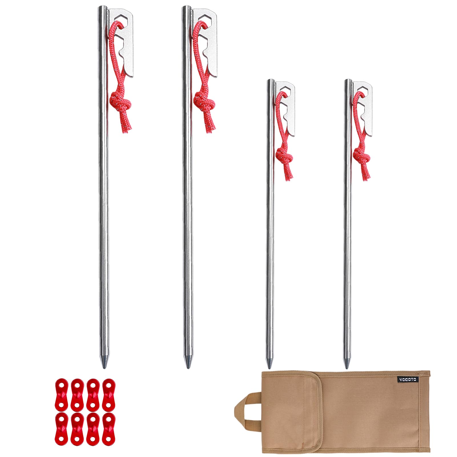 

Титановый колышек YOGOTO 25 см 30 см, набор из 8 колышков для кемпинга, устойчивых к коррозии, для палаток, для кемпинга на открытом воздухе, для одиночного кемпинга, гибкая фурнитура, в комплекте 2, 4 колышка,