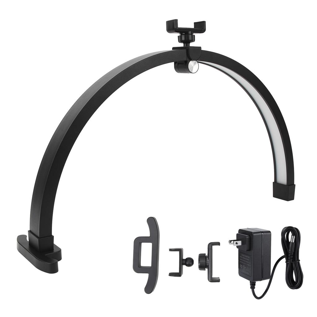 Lampada da Scrivania a Mezza Luna per Unghie da 22 Pollici Tasto Touch Luce di Riempimento a Mezza Luna Pieghevole Lampada per Unghie da Desktop 20W
